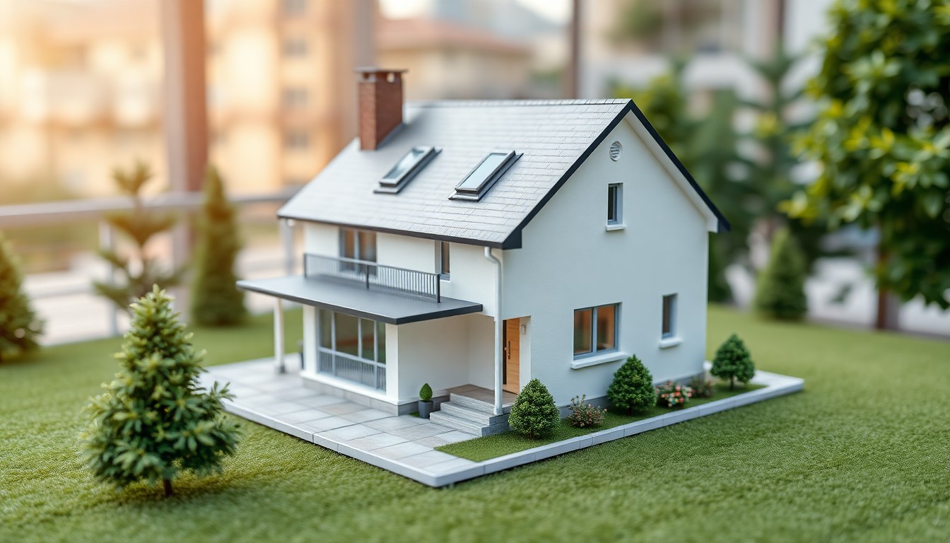 부동산 계약서와 아파트 모형