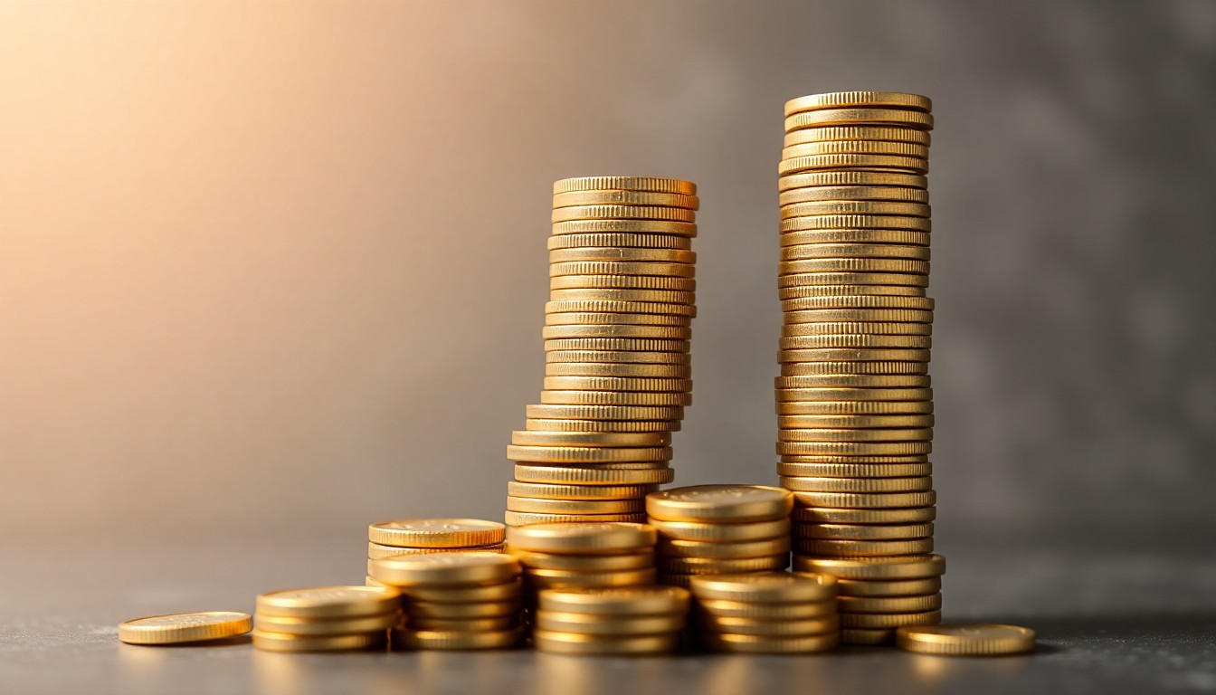 배당금이 꾸준히 쌓이는 것을 표현한 동전 계단 이미지