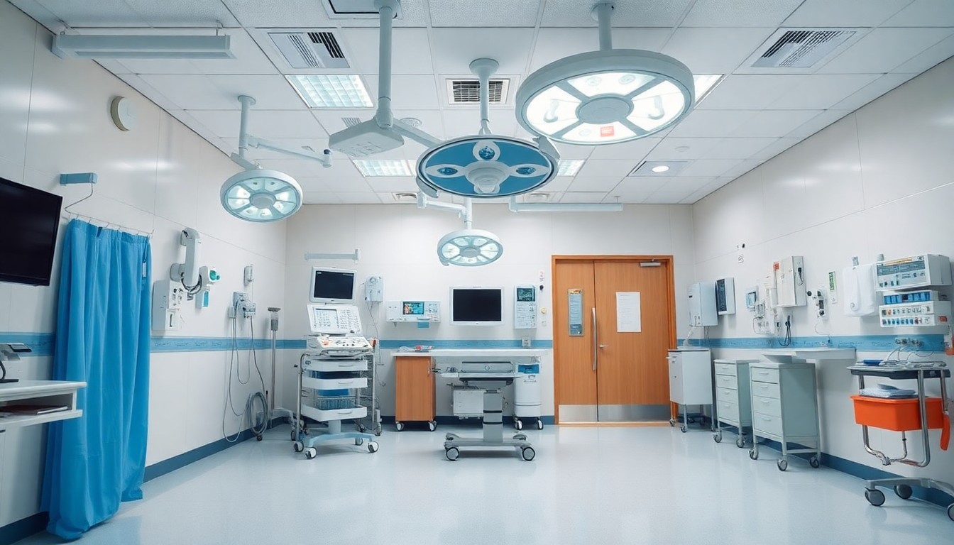 현대식 병원 내부와 의료 장비