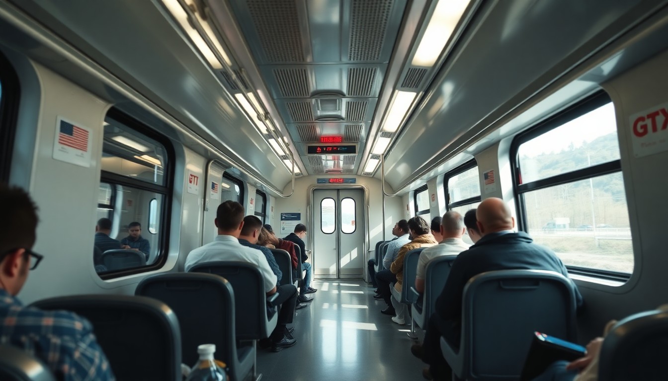 GTX 전철 내부와 승객 모습