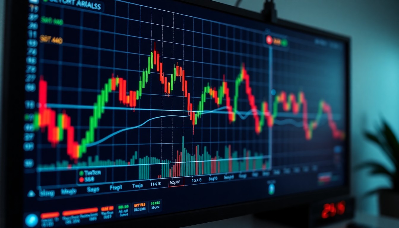 주식 차트와 기술주 분석 화면