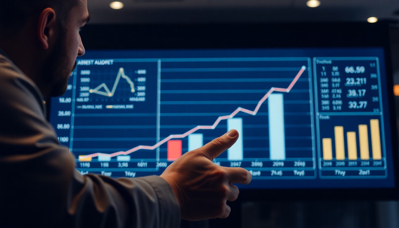 자산 배분 전략 차트를 분석하는 모습