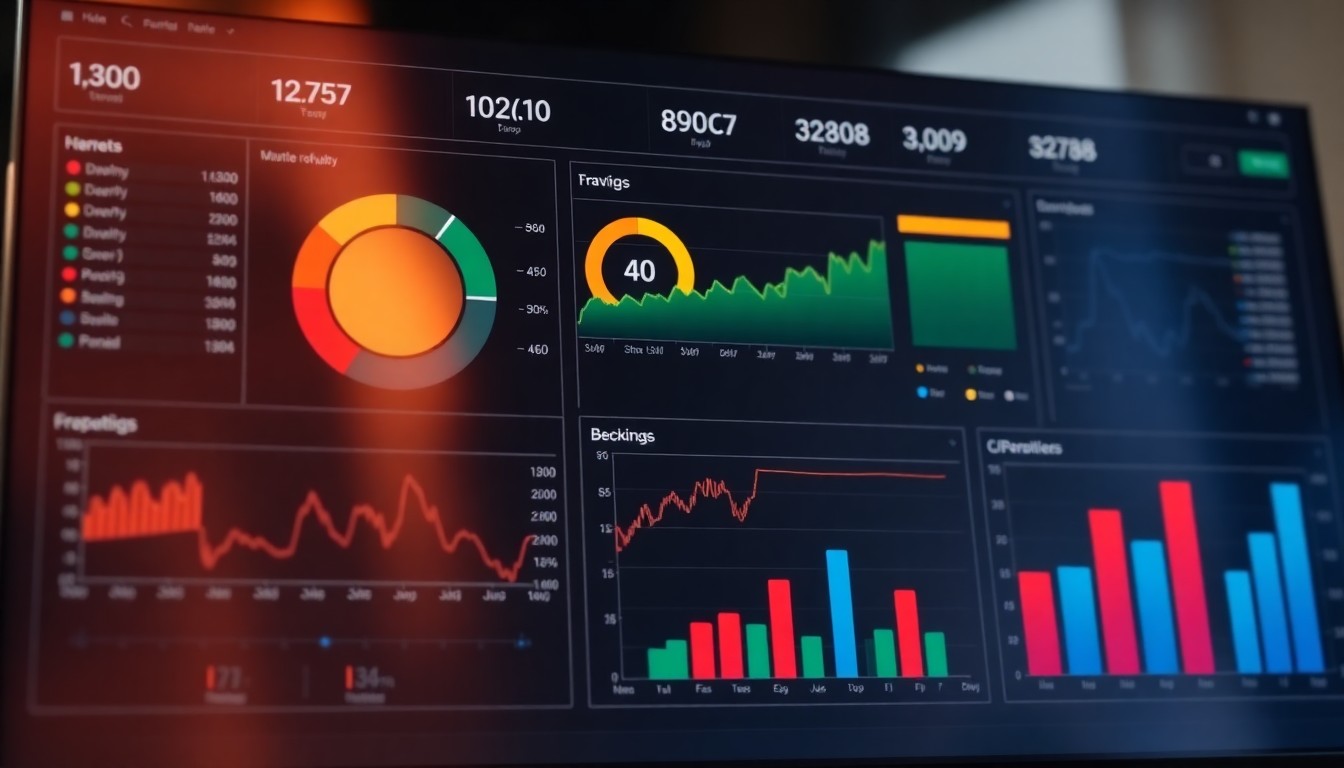 다양한 재무지표가 표시된 분석 대시보드