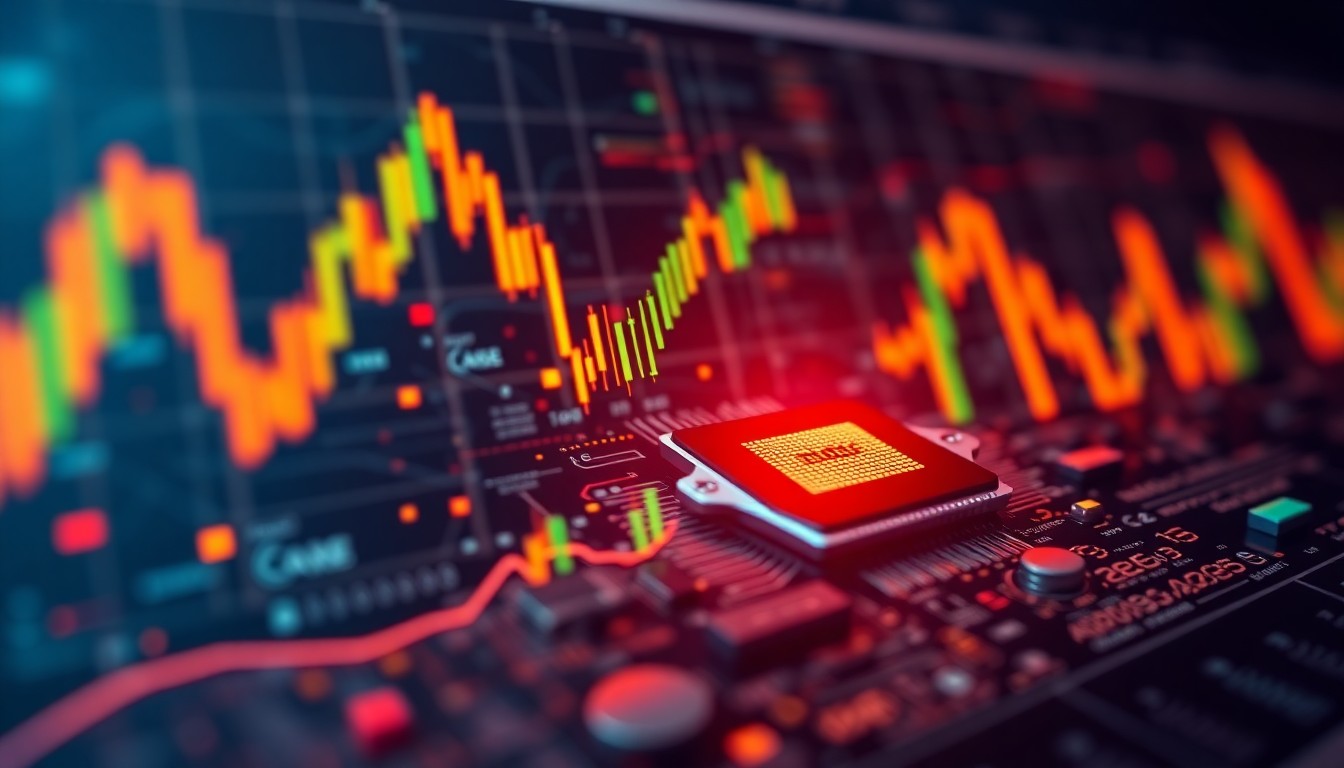반도체 칩과 주가 차트
