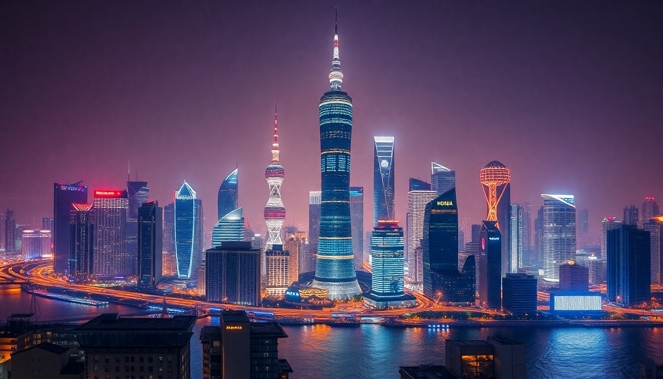 상하이 푸동 금융지구 야경