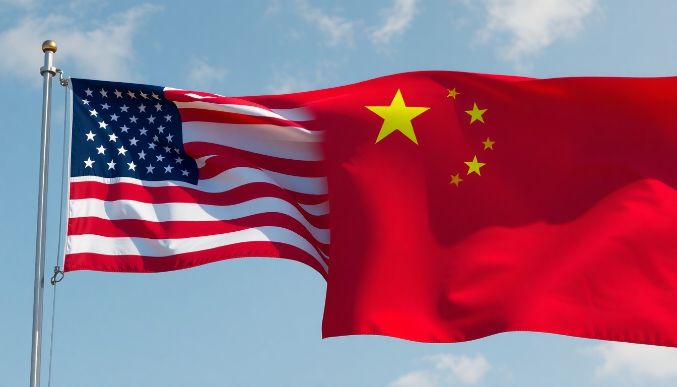 미중 무역 갈등을 상징하는 미국·중국 국기
